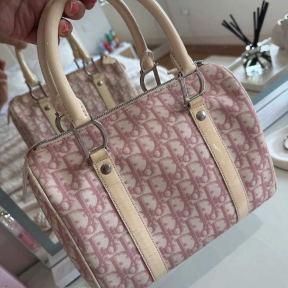 Christian Dior Boston Bag Pink/White